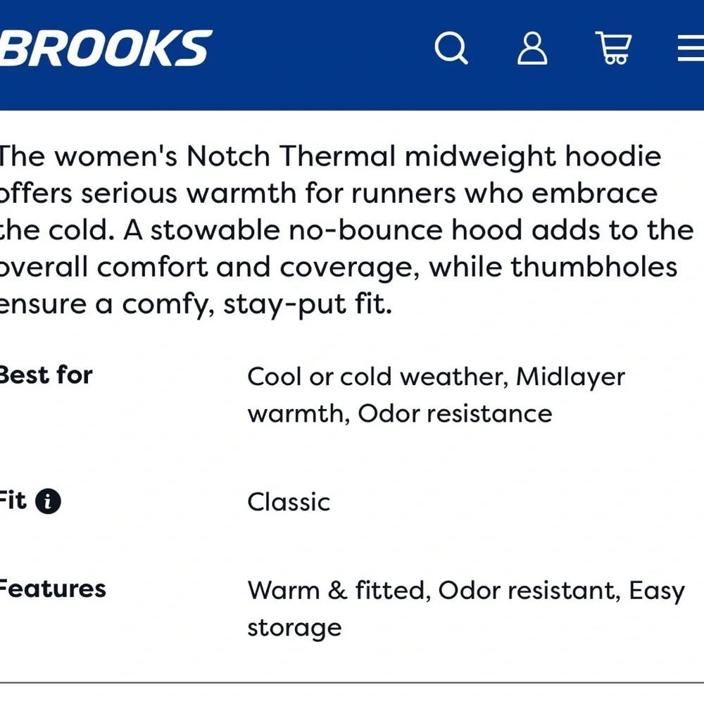 Brooks Women's NotchThermal Hoodie like new Bkue ash - Picture 10 of 10